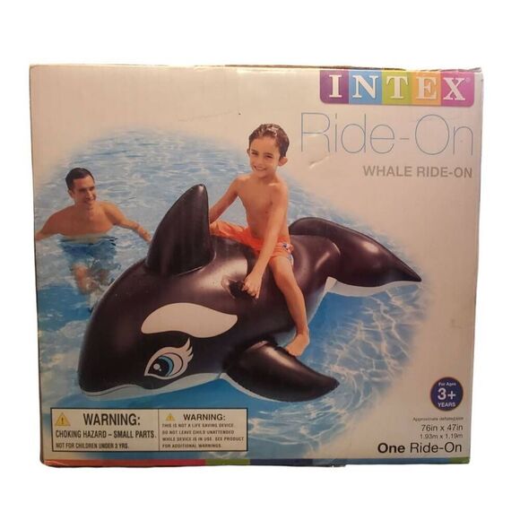 Intex 76” Jumbo Inflatable Whale Ride-On Pool Float With Handles - NIB - Picture 2 of 5